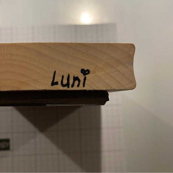 Interlocked Squares Background Wood Mounted Rubber Stamp by Luni - Picture 3 of 5